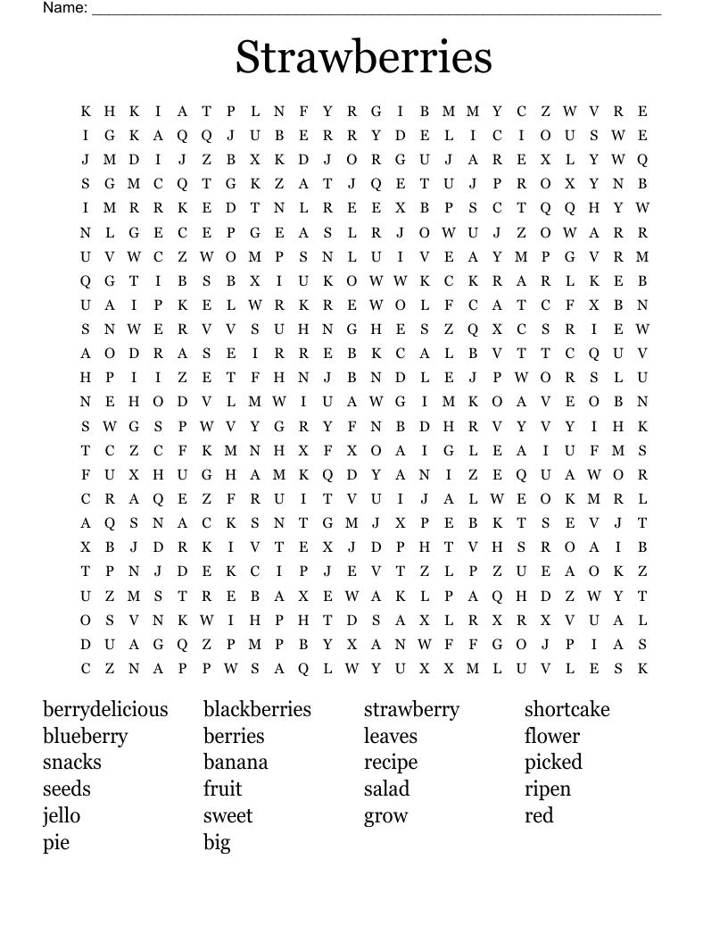 Big Word Searches Printable