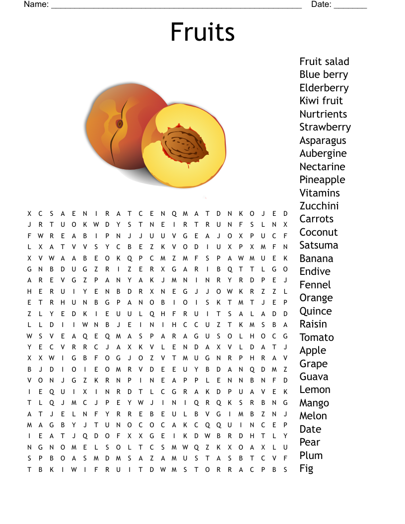 Summer Food Drink Word Search WordMint