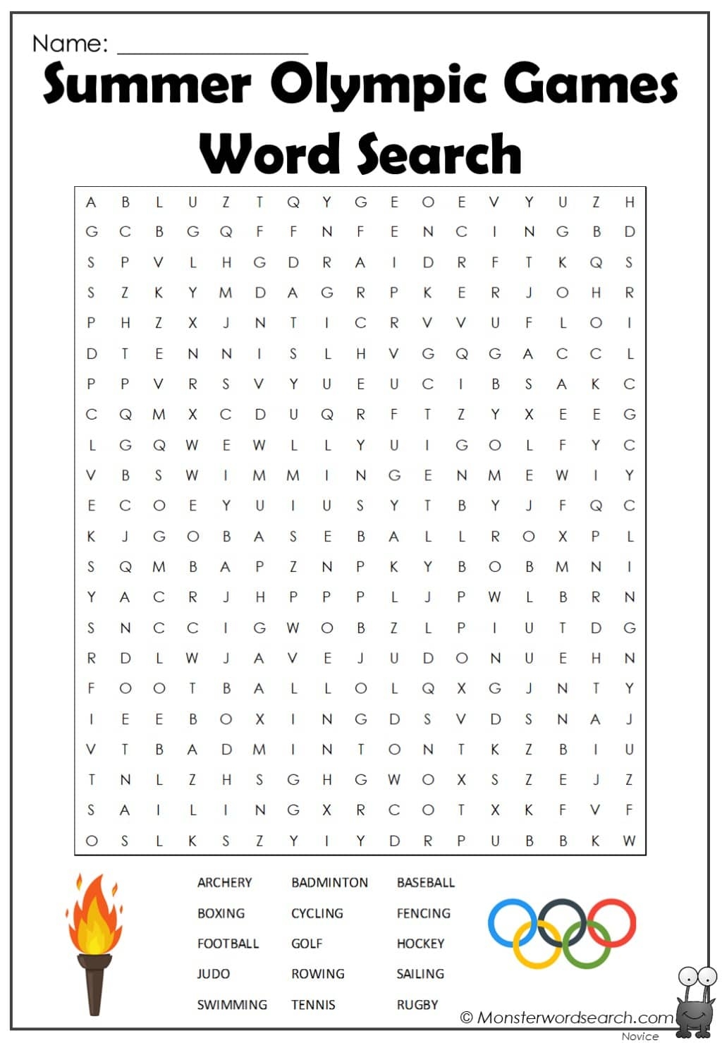 Word Search Printable Summer