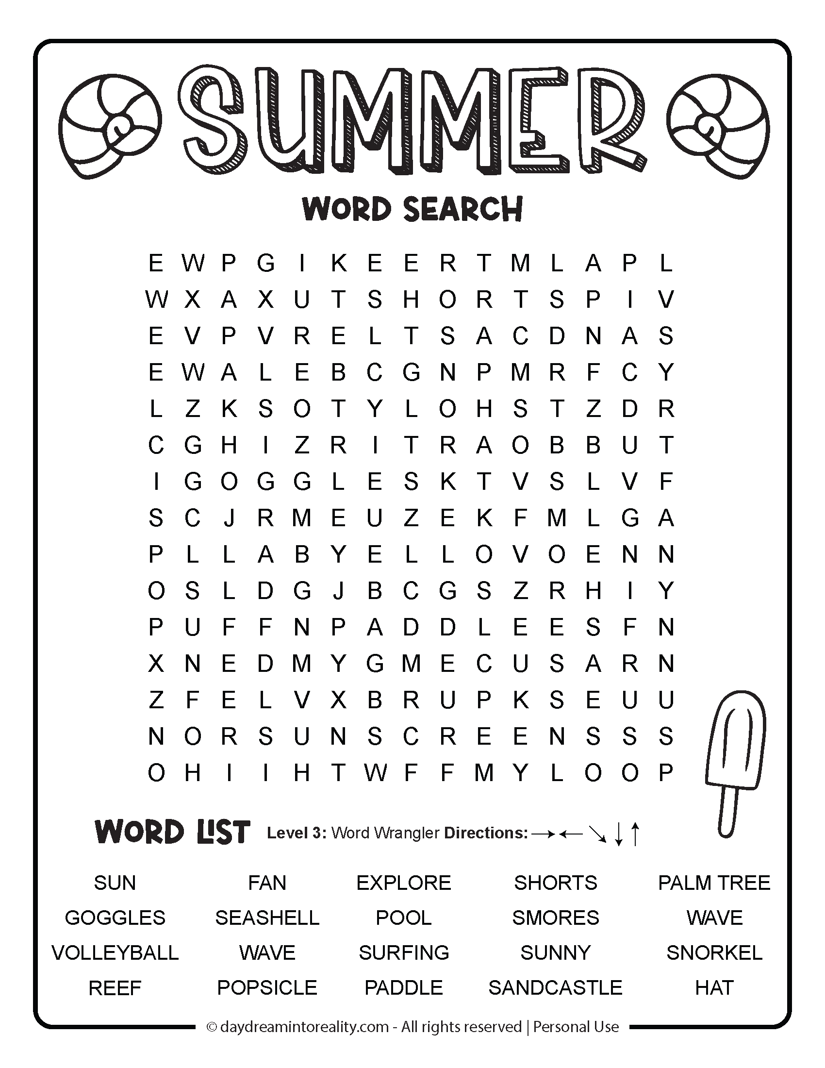 Printable Elementary Word Search