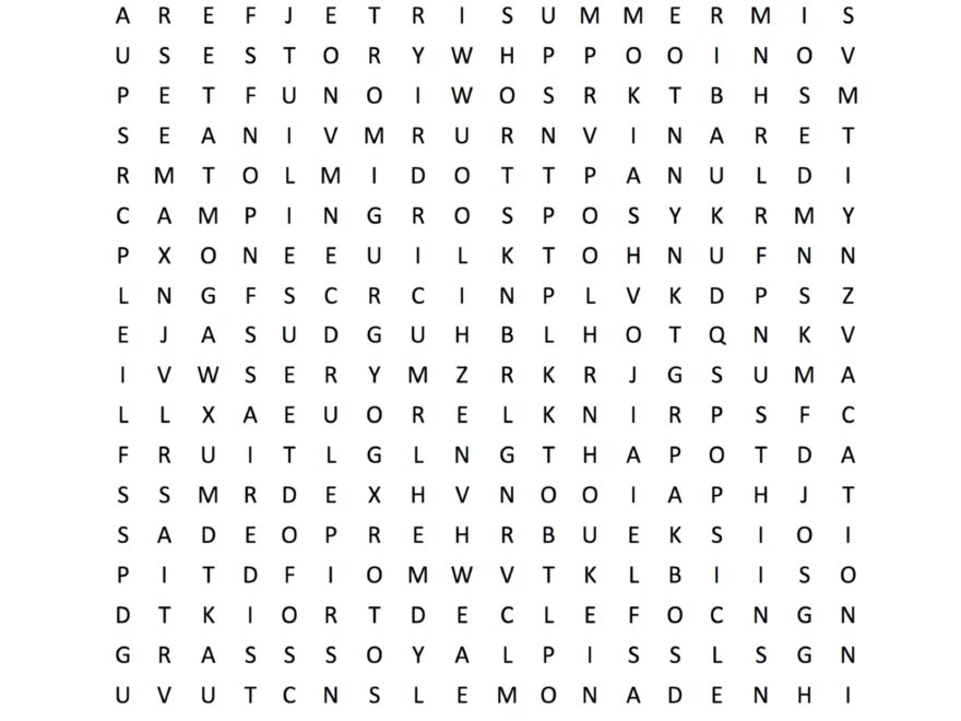 Summer Word Search Printable Paper Trail Design
