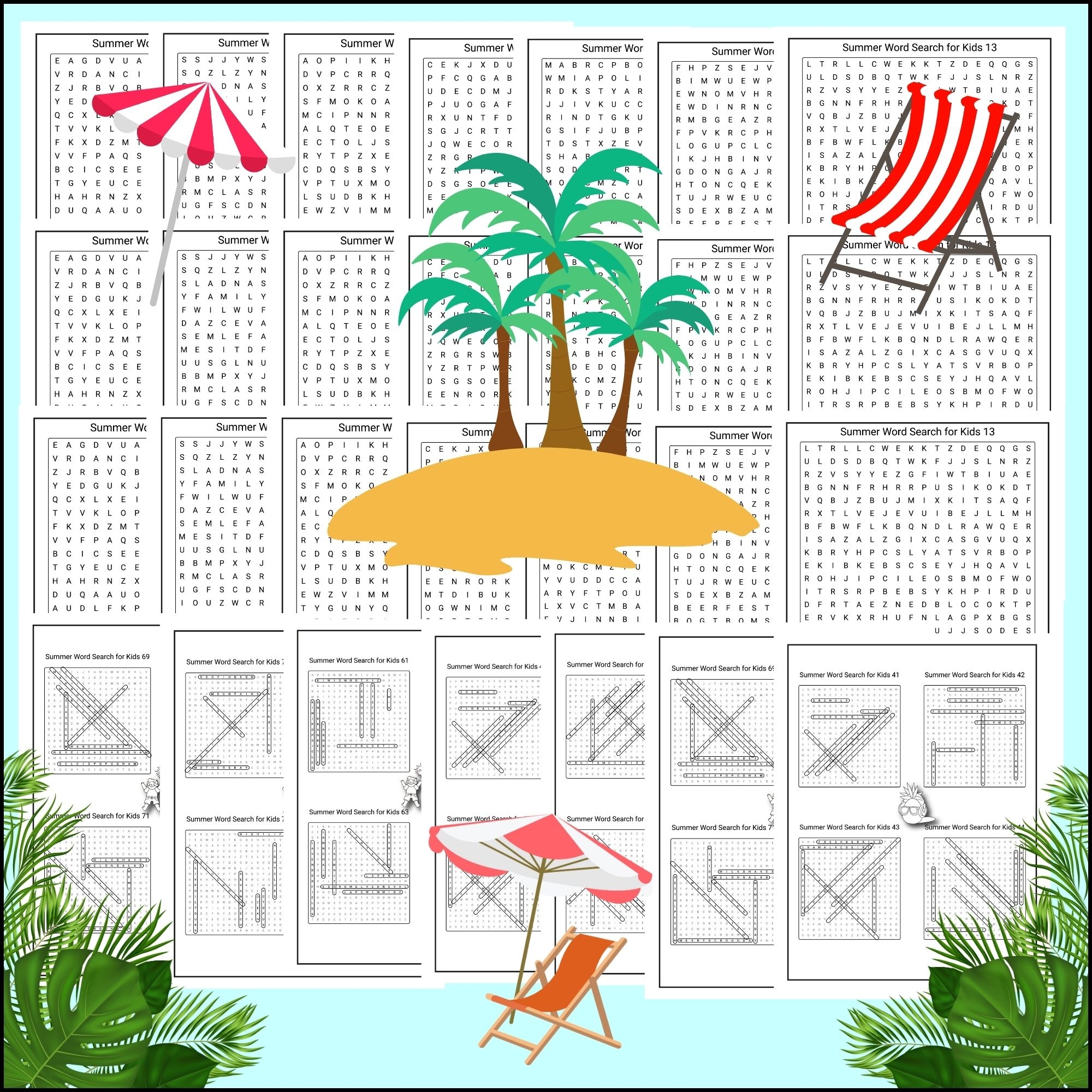 Summer Word Search Puzzle Printable Worksheet Activity End Of The Year Made By Teachers