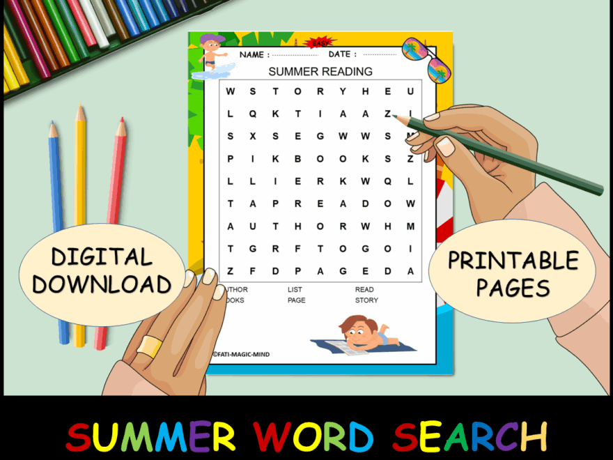 Summer Word Search Puzzles Grade K 2 15 Fun End Of Year Printable Pages Made By Teachers