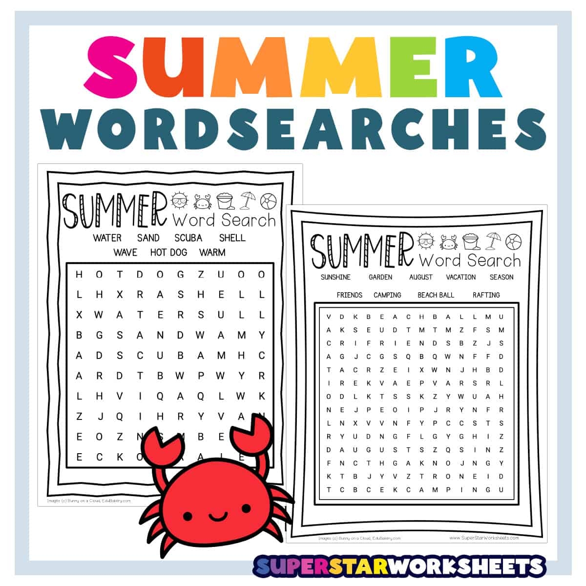 summer word search superstar worksheets