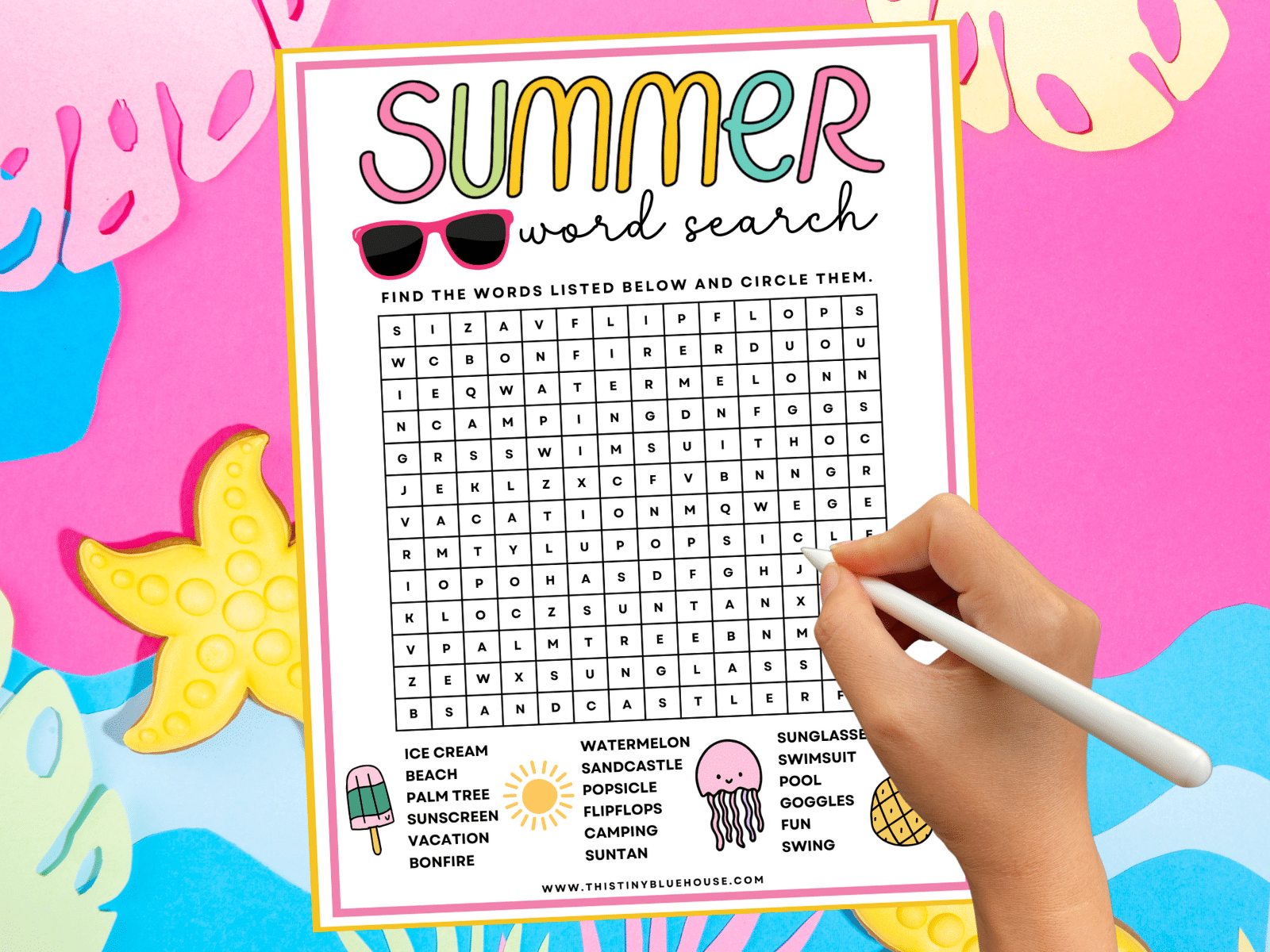 Free Printable Of Summer Word Search For Kindergarden