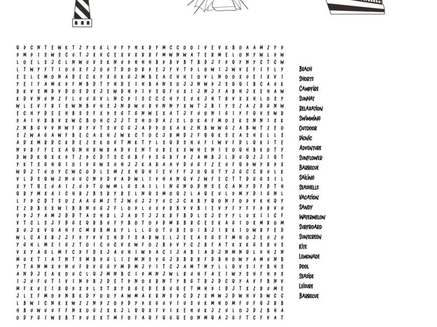 Summertime Wordsearch Beeloo Printable Crafts And Activities For Kids