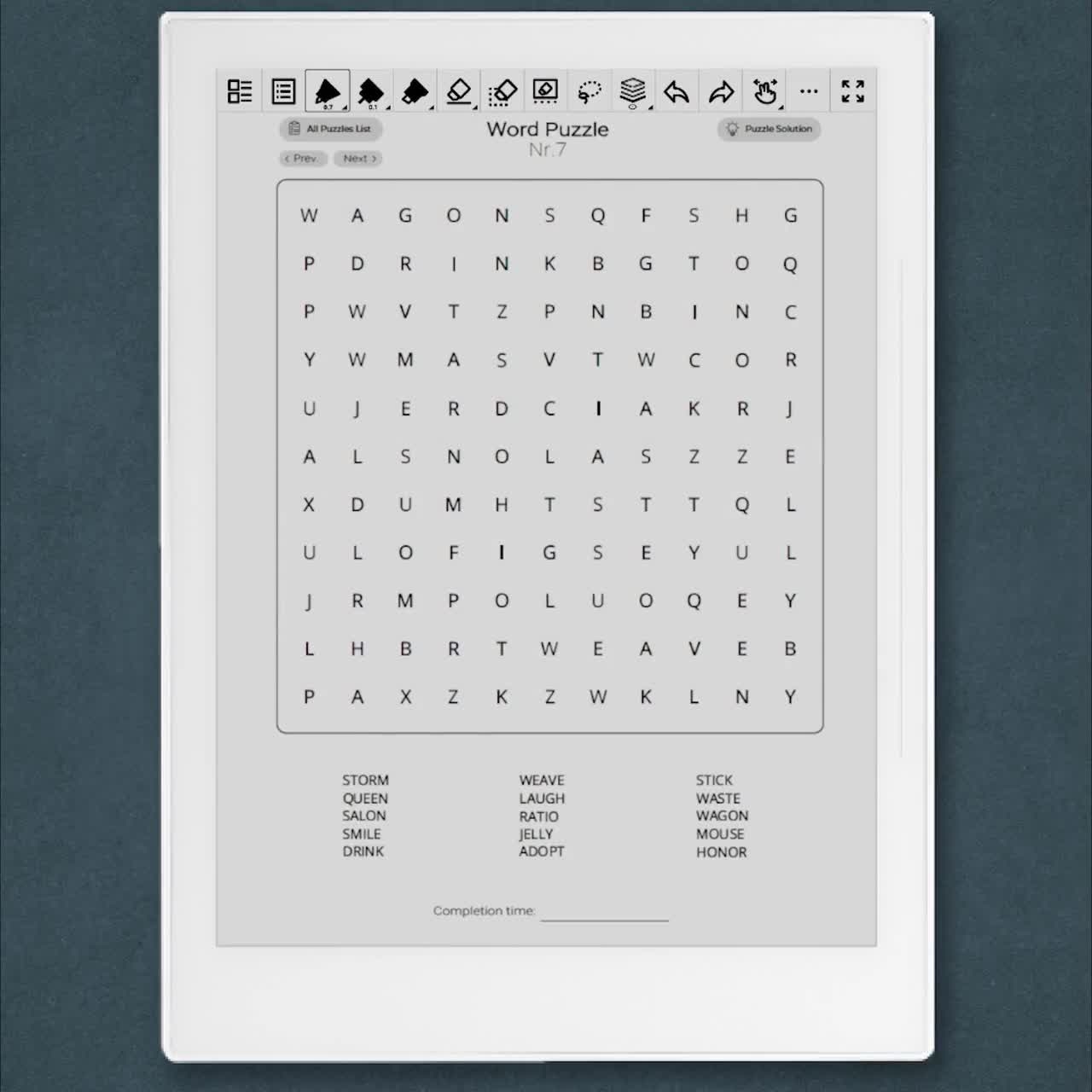supernote word search puzzle games vol 1 a5x a6x nomad etsy