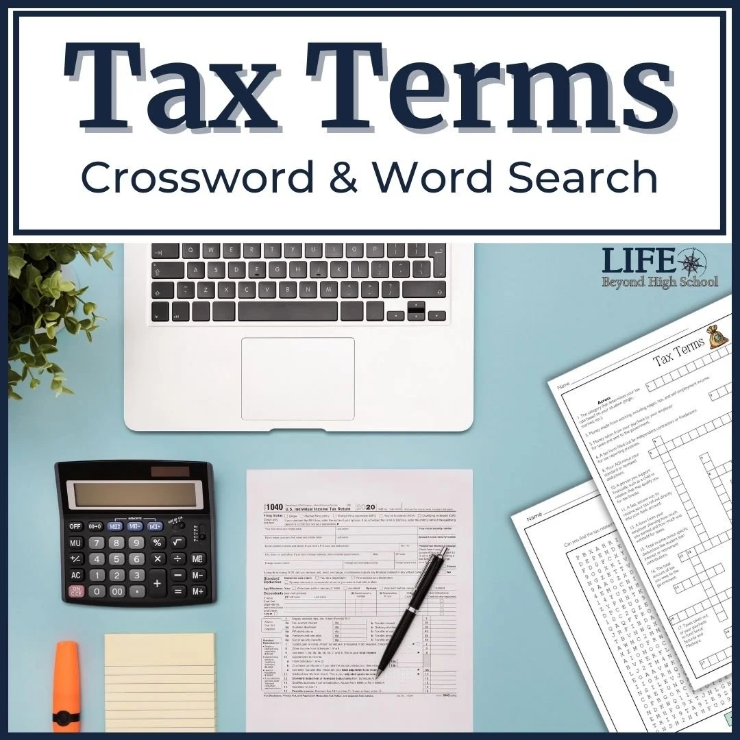 Taxes Crossword And Word Search Life Beyond High School