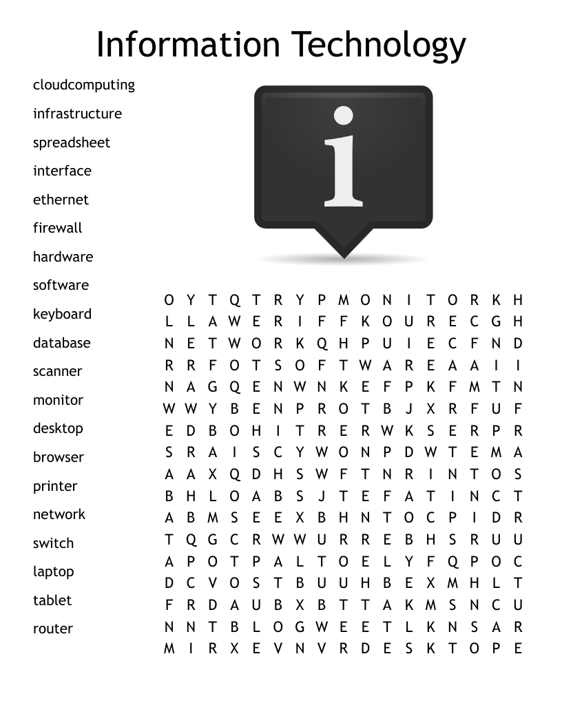 Technology Word Search WordMint