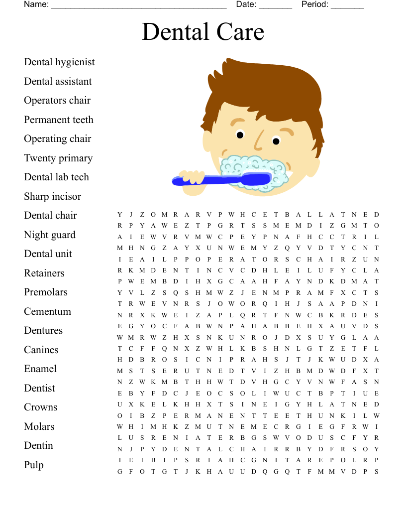 Teeth Word Search WordMint