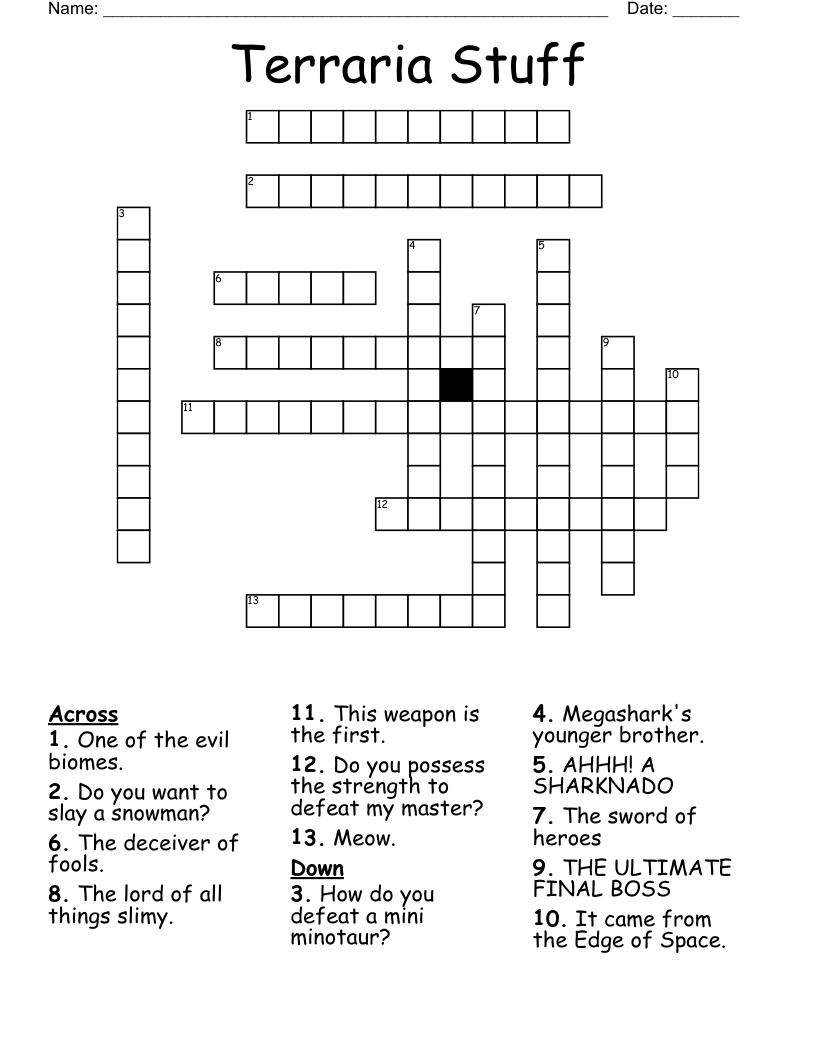 Terraria Word Search WordMint Terraria Word Search WordMint