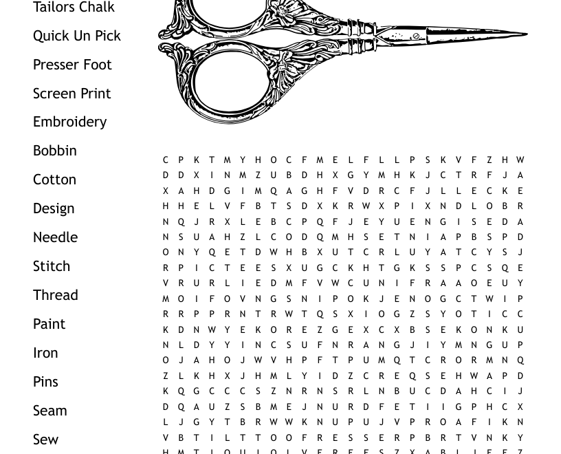 Textiles Word Search WordMint