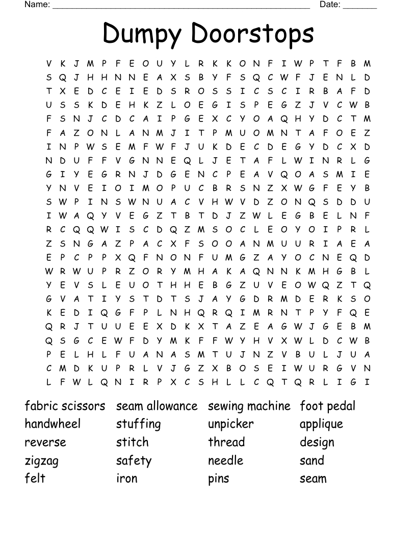 Textiles Word Search WordMint