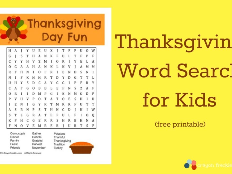 Thanksgiving Word Search For Kids free Printable Do Play Learn