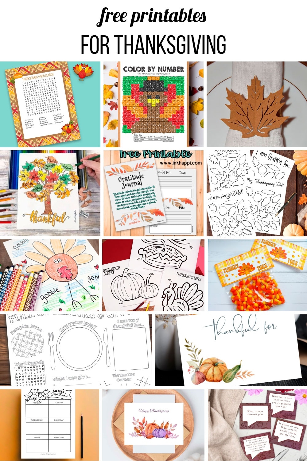 Thanksgiving Word Search Free Printable