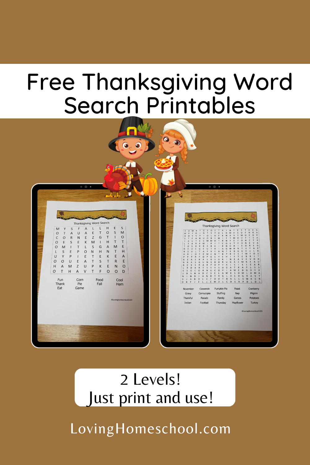 Thanksgiving Word Search LovingHomeschool