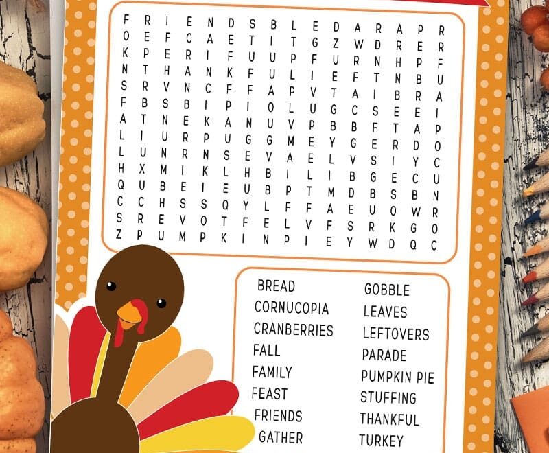 Thanksgiving Word Search Printable Fun Loving Families