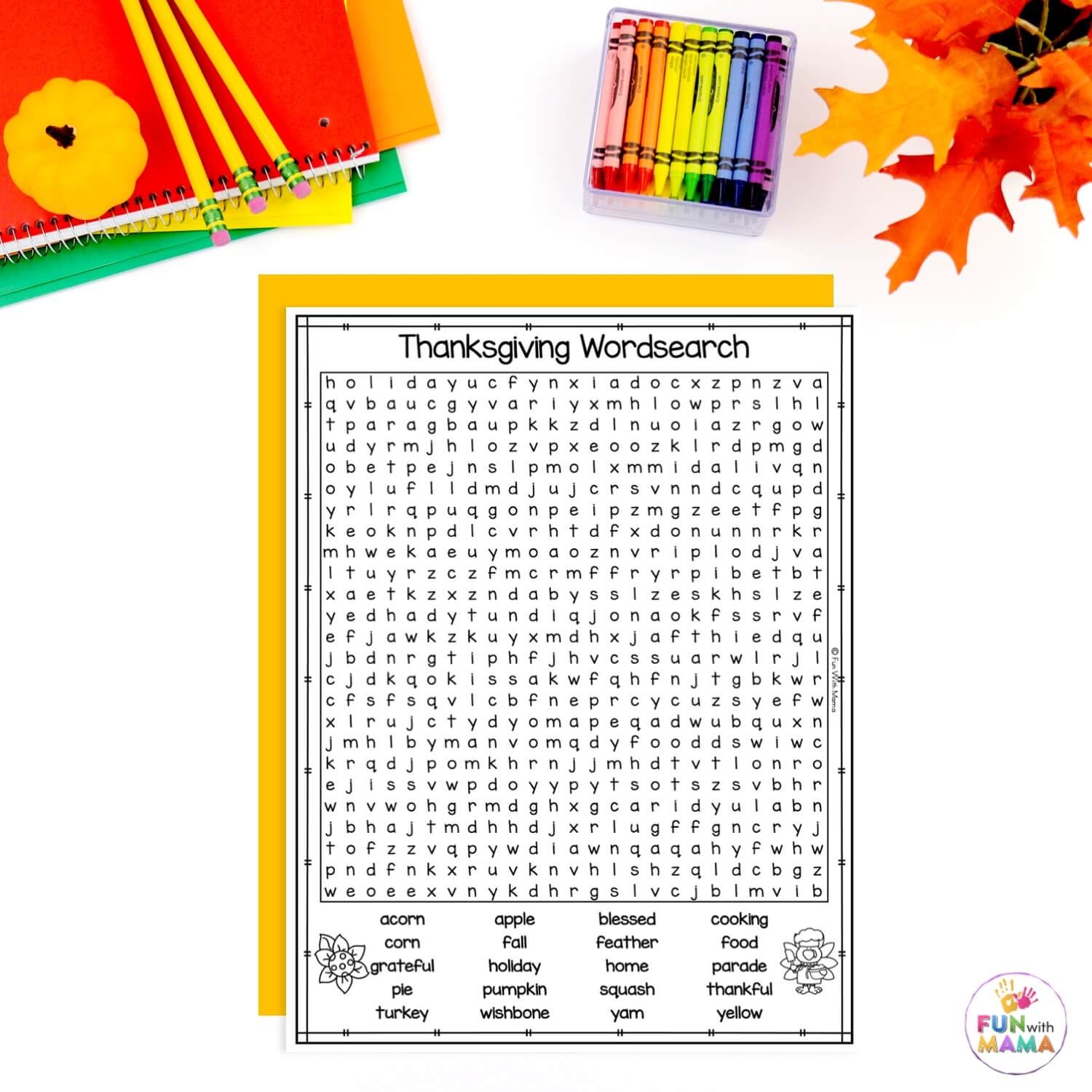 Thanksgiving Word Search Printable Fun With Mama
