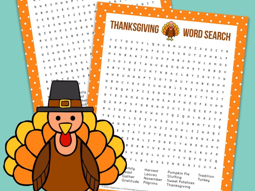 Thanksgiving Word Search Printable Happiness Is Homemade