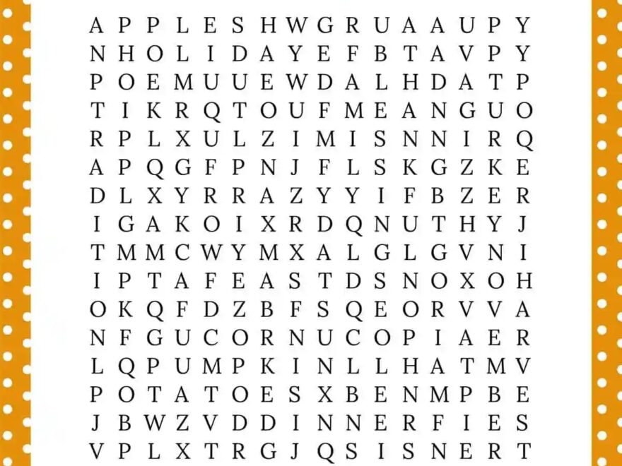 Thanksgiving Word Search Skip To My Lou