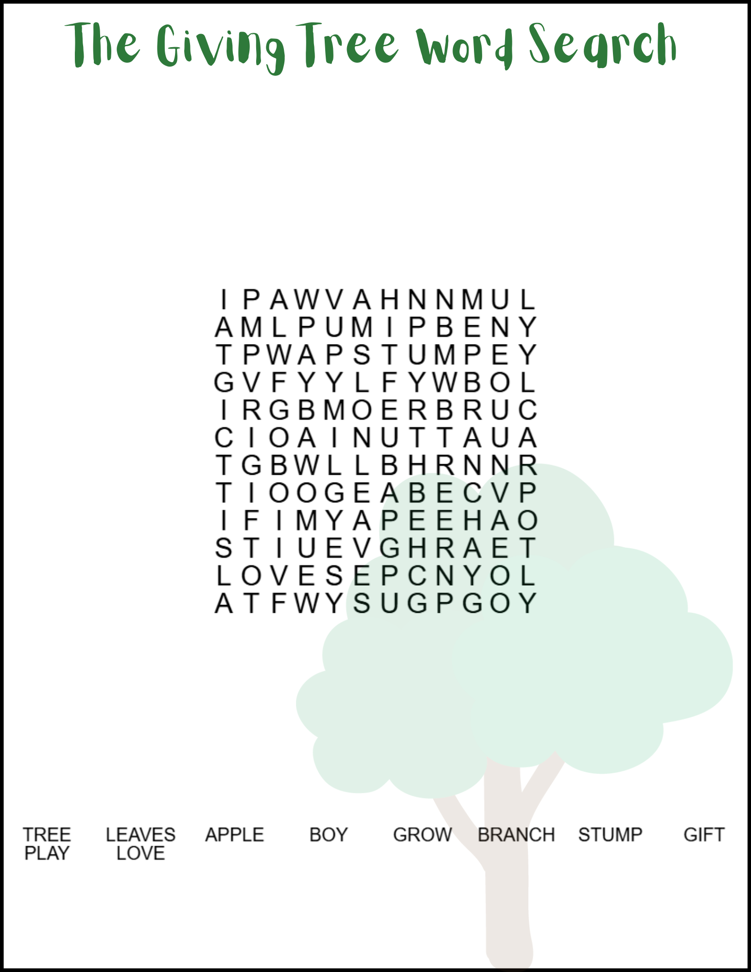 The Giving Tree Educational Printable Puzzle Fun Pack For Language Arts Crossword Word Search Mad Lib Classful The Giving Tree Educational Printable Puzzle Fun Pack For Language Arts Crossword Word Search Mad Lib Classful