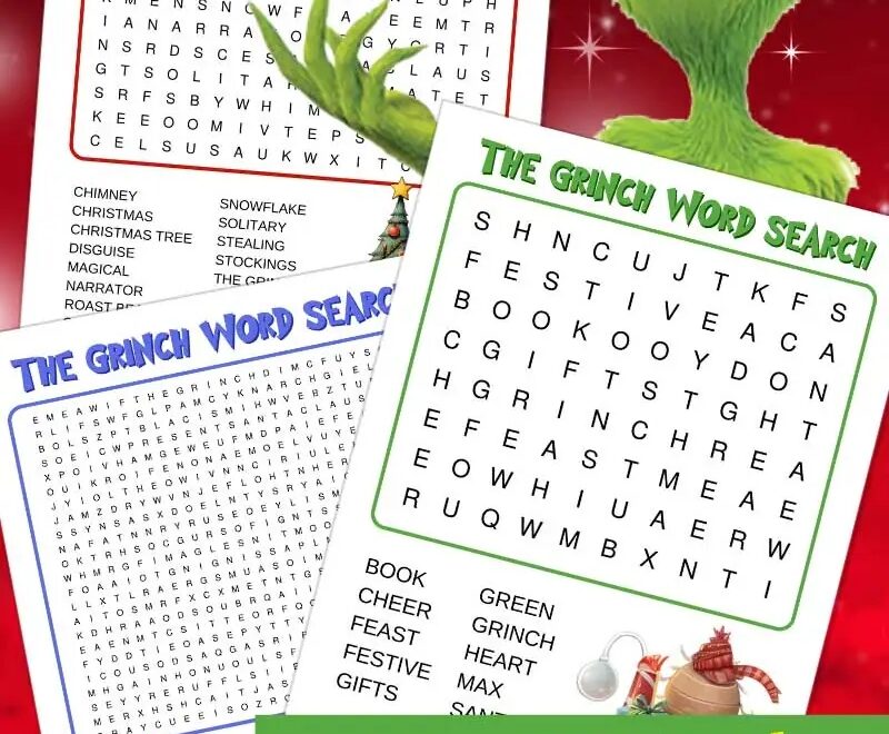 The Grinch Word Search Free Printable