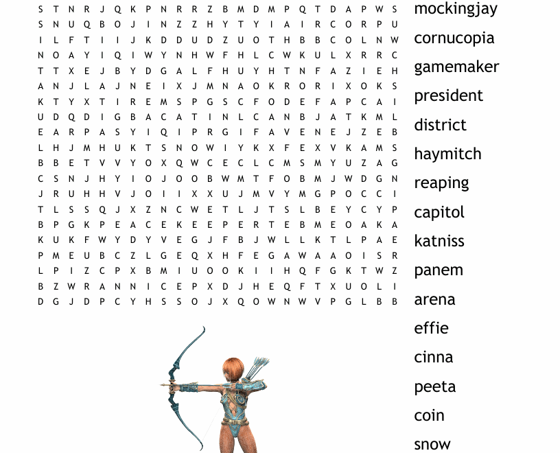 THE HUNGER GAMES MOCKINGJAY Word Search WordMint