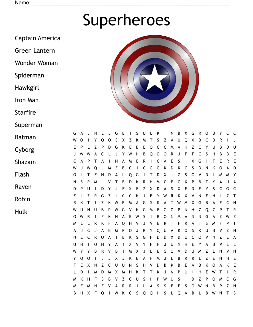 The Iron Man Word Search WordMint