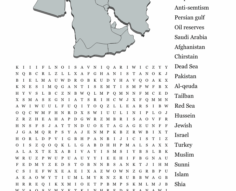The Middle East Word Search WordMint