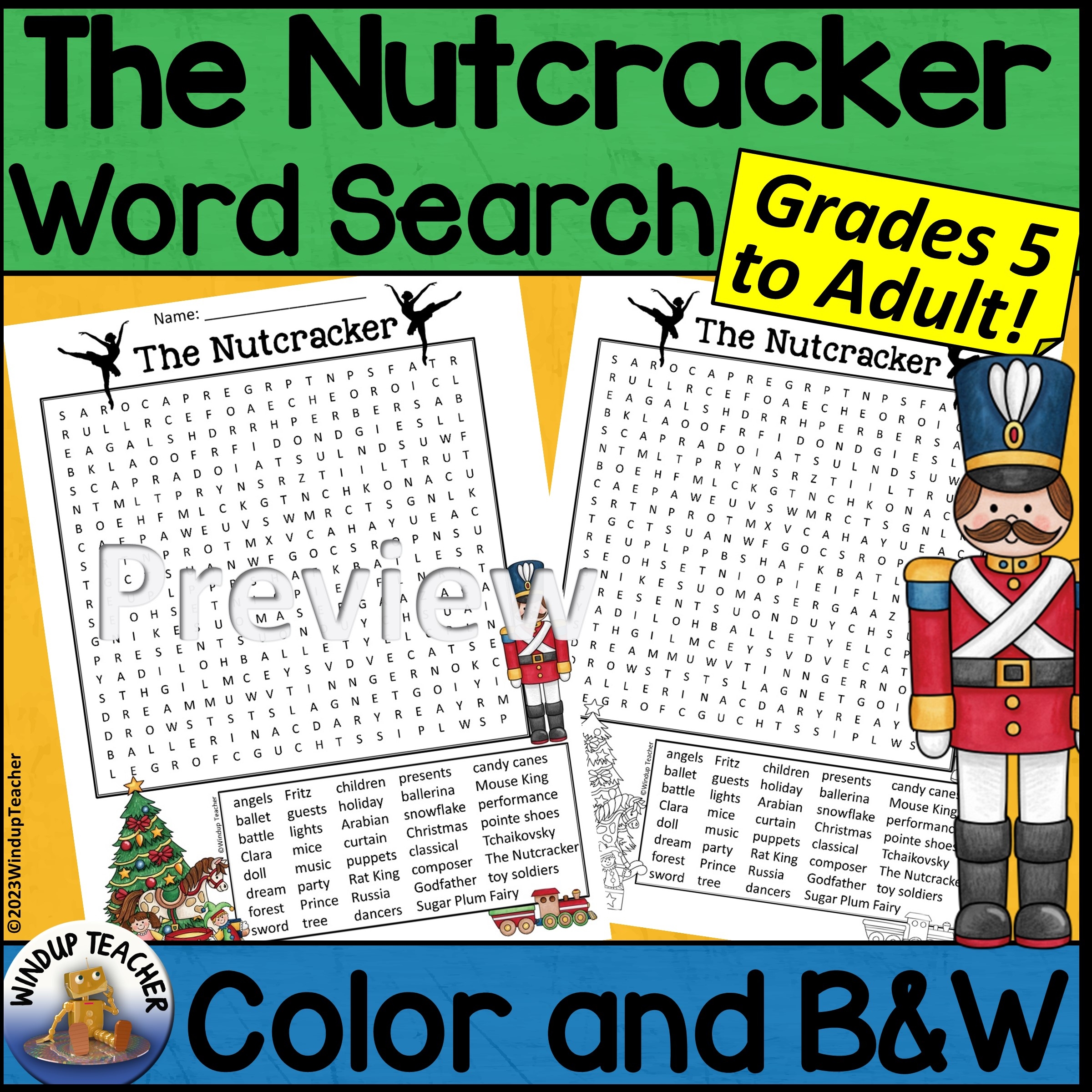 The Nutcracker Word Search Activity Hard For Grades 5 To Adult Made By Teachers