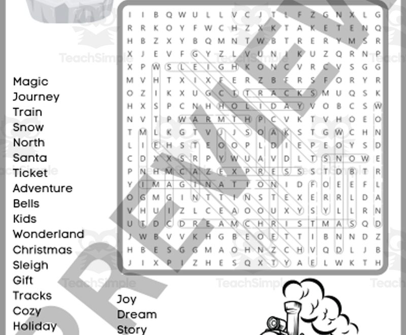 THE POLAR EXPRESS DAY Word Search Puzzle Worksheets Activity By Teach Simple