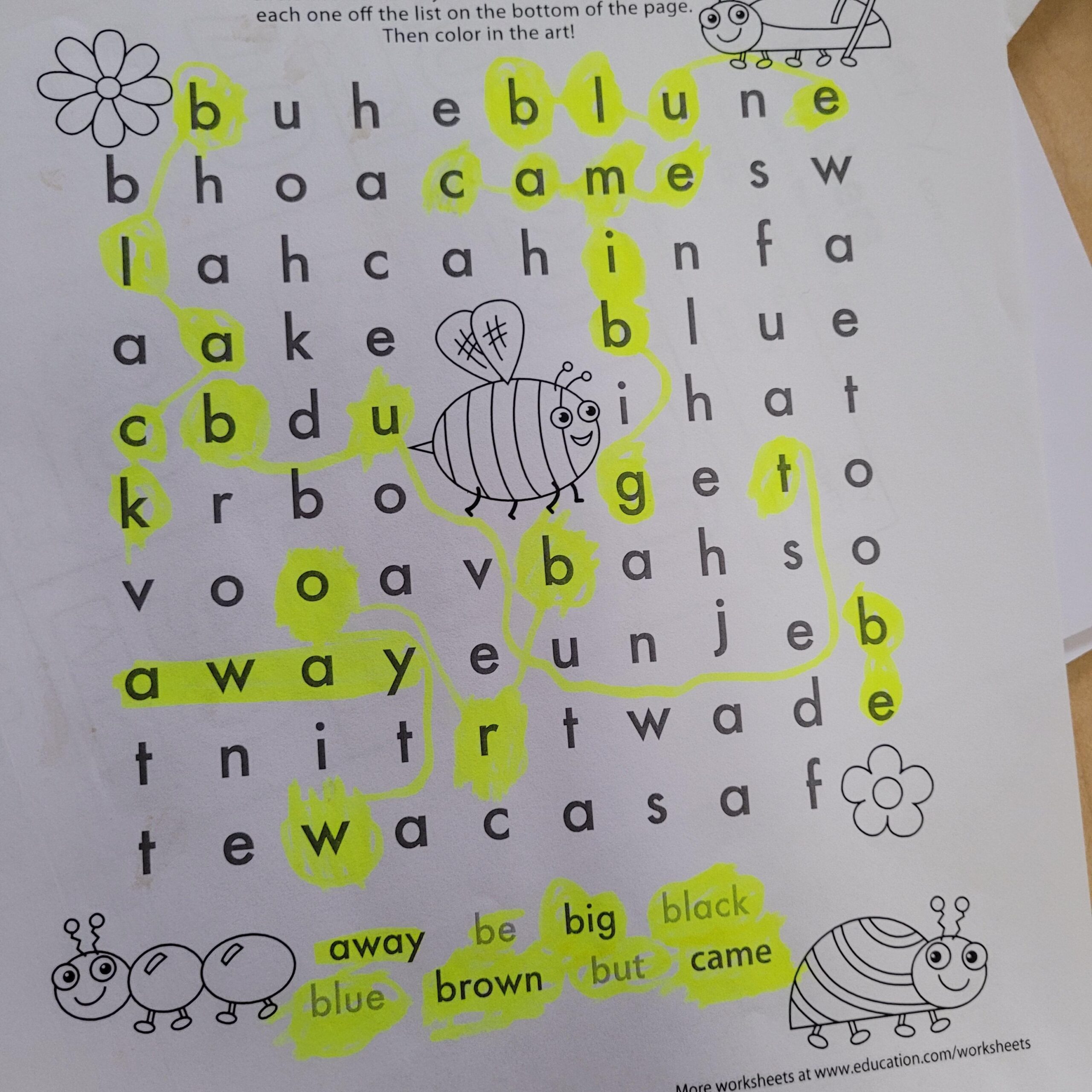Printable Kids Word Search Educational