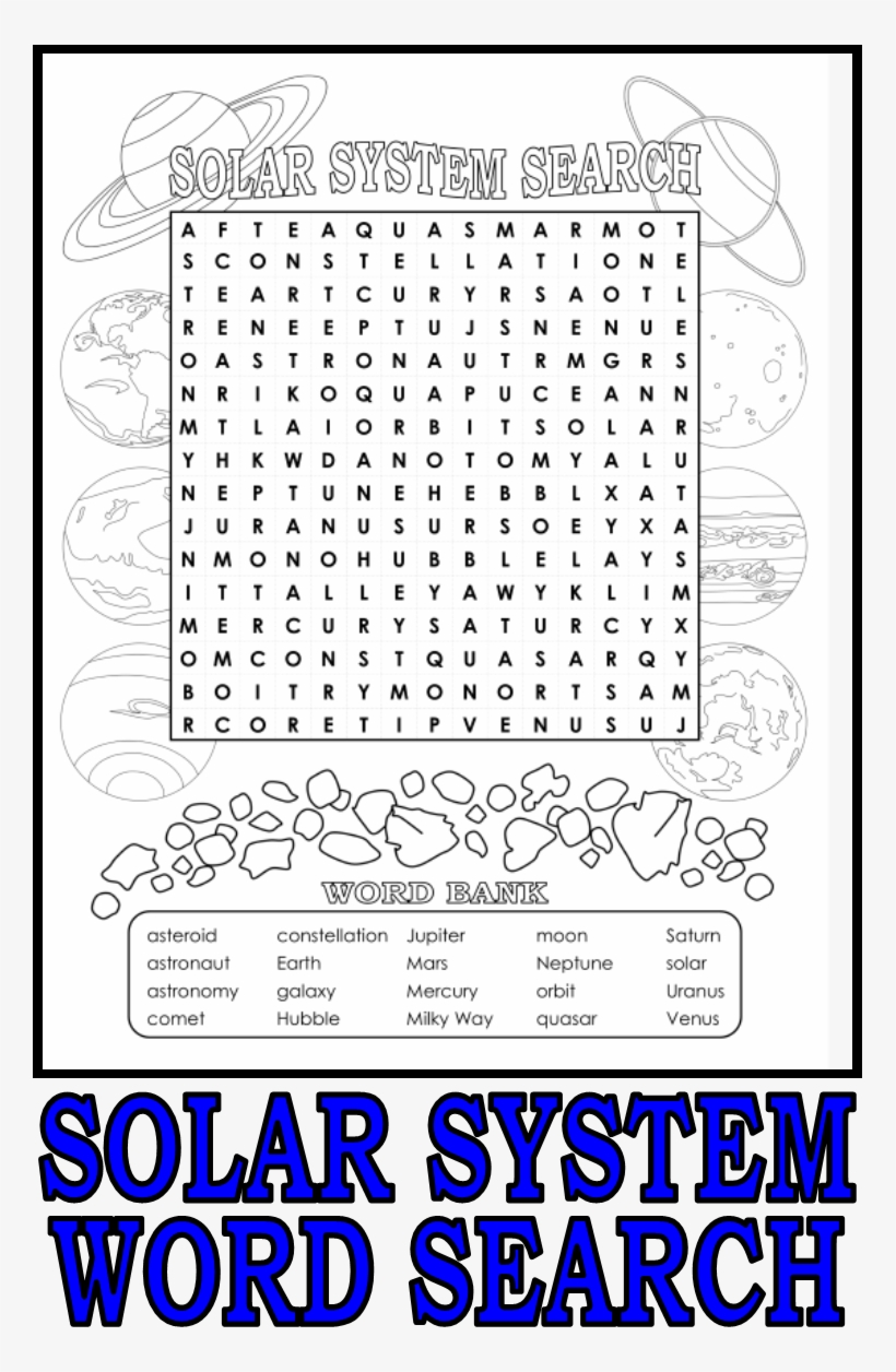 This Word Search Is Part Of A 17 page Milky Way Activity Word Search Transparent PNG 761x1176 Free Download On NicePNG