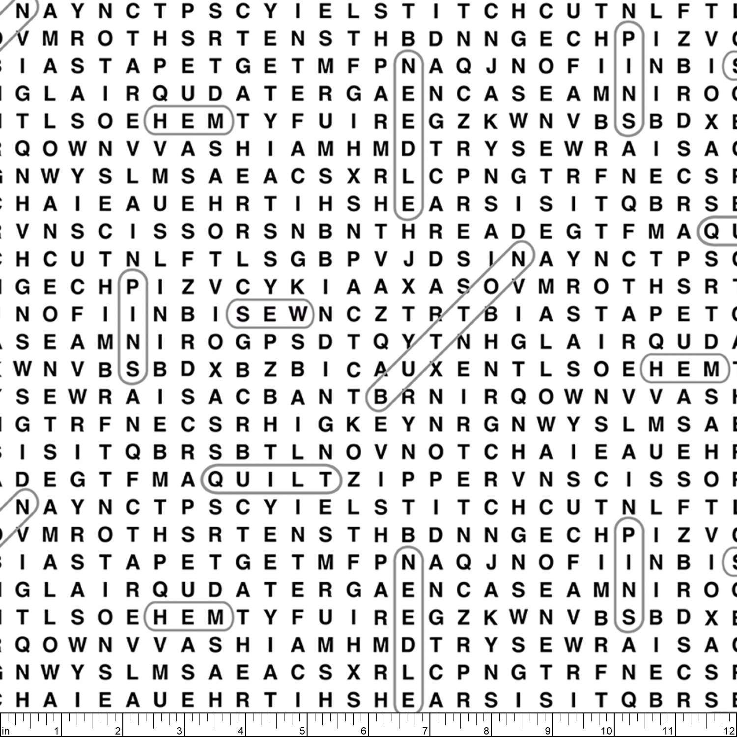 timeless treasures sew strong sewing word search white fabric utopia