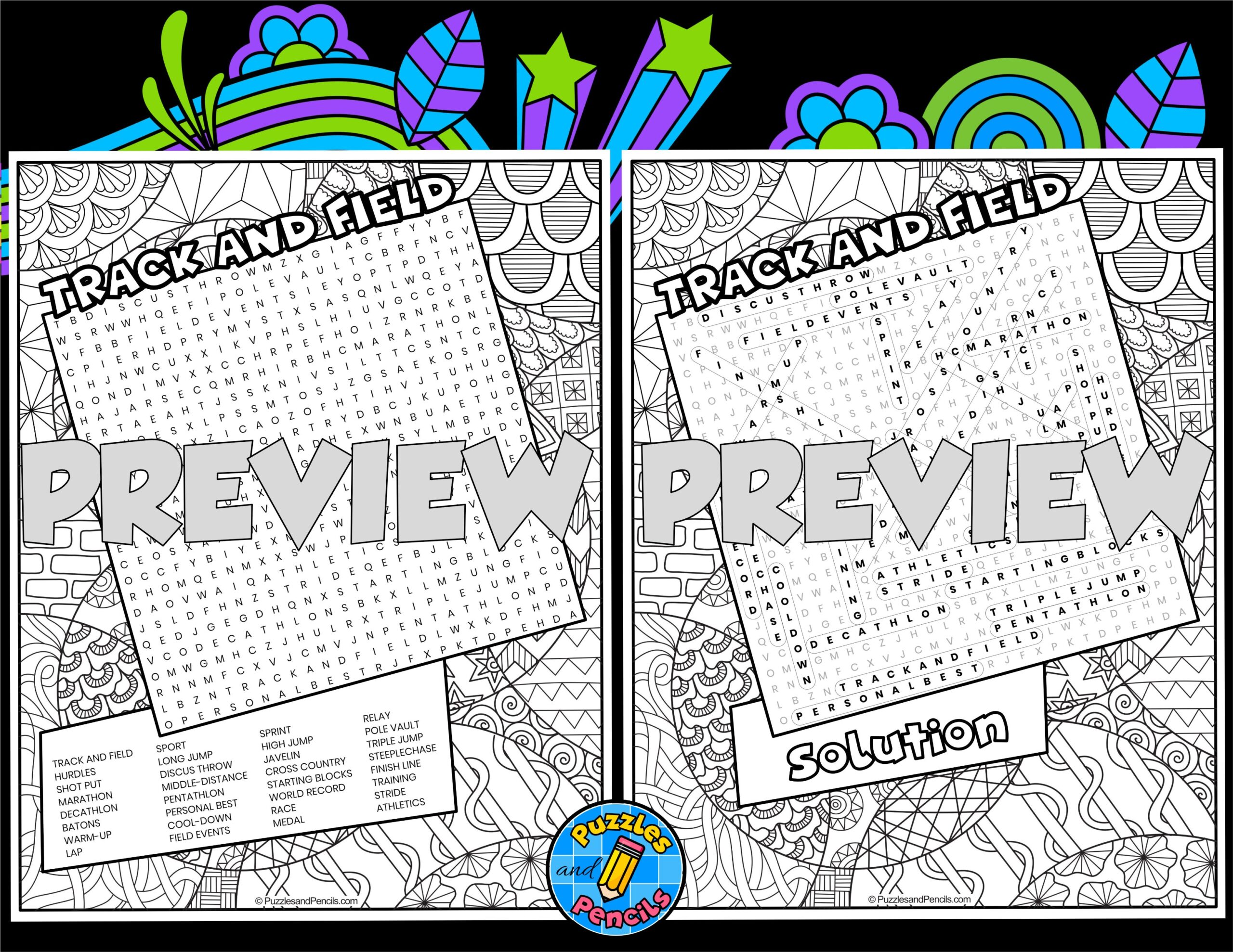 Track And Field Word Search Puzzle With Colouring Activity Teaching Resources Track And Field Word Search Puzzle With Colouring Activity Teaching Resources