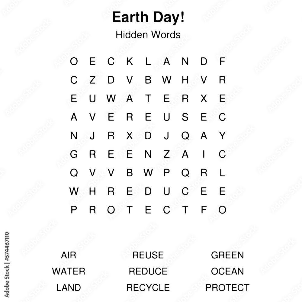 TRANSPARENT Easy To Read Large Print Add Your Art EARTH DAY Theme Hidden Word Search Puzzle Game Crossword Activity No Background Simple Isolated Square Layout To Insert Anywhere Stock Illustration TRANSPARENT Easy To Read Large Print Add Your Art EARTH DAY Theme Hidden Word Search Puzzle Game Crossword Activity No Background Simple Isolated Square Layout To Insert Anywhere Stock Illustration