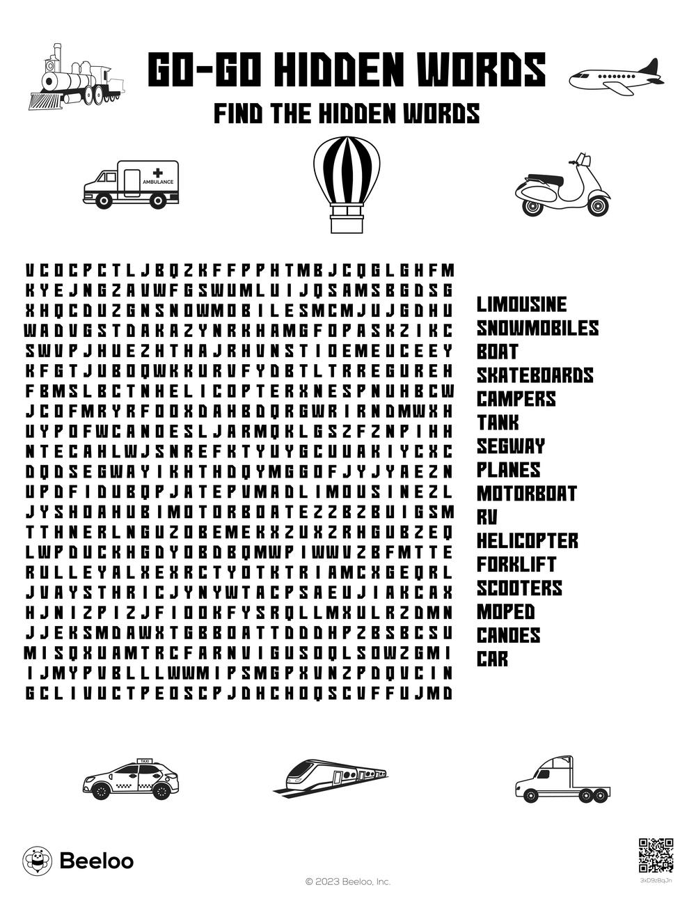 Printable Automobile Word Search