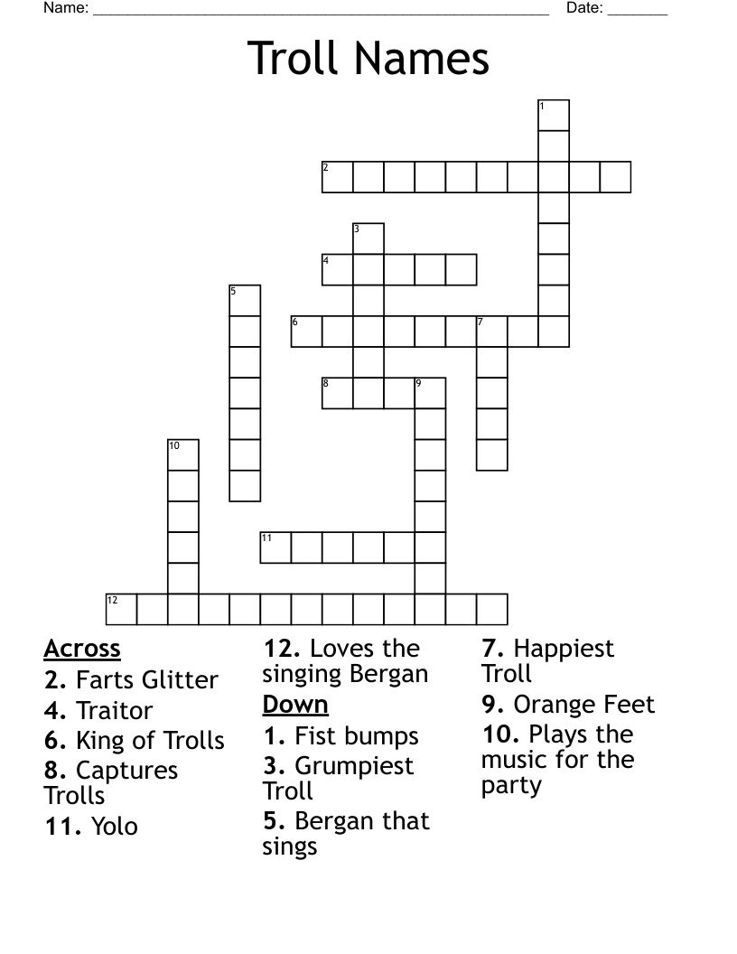 Trolls Puzzle Word Search WordMint Trolls Puzzle Word Search WordMint