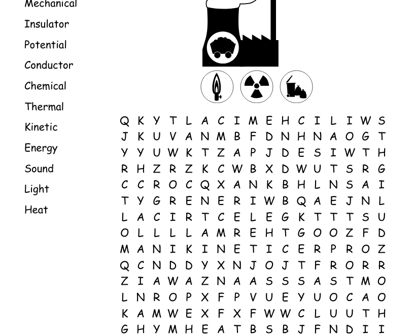 Types Of Energy Word Search WordMint