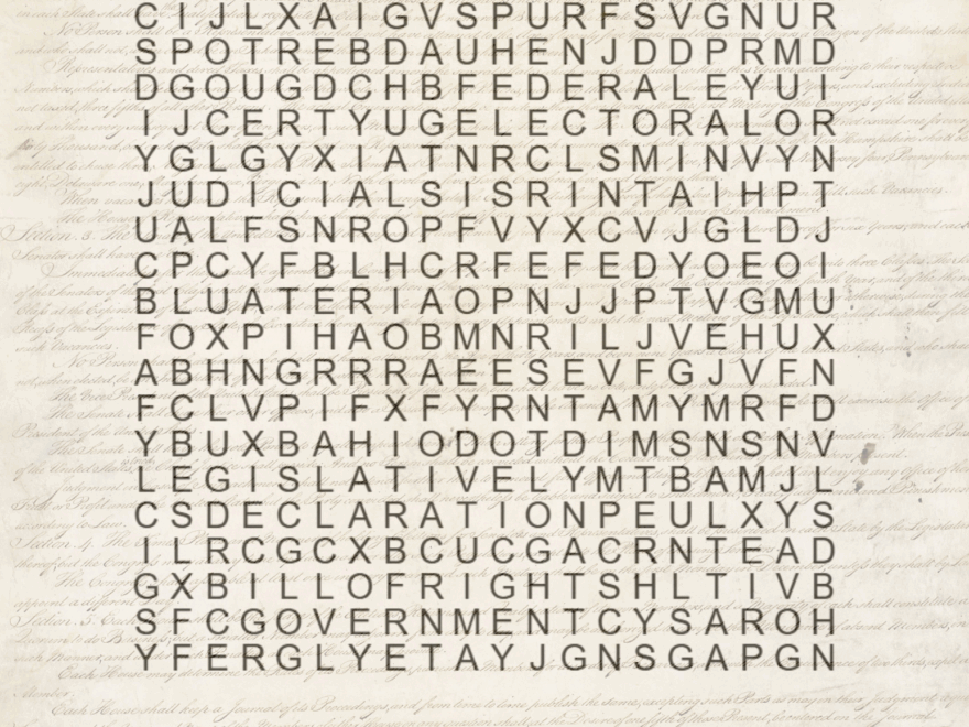 U S Constitution Printable Word Search And Crossword Puzzle Pack Classful