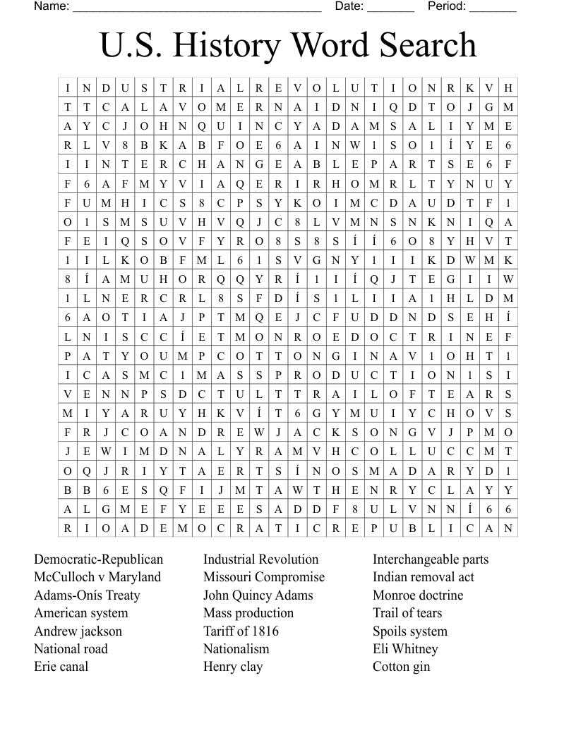 History Word Search Puzzles History Printable