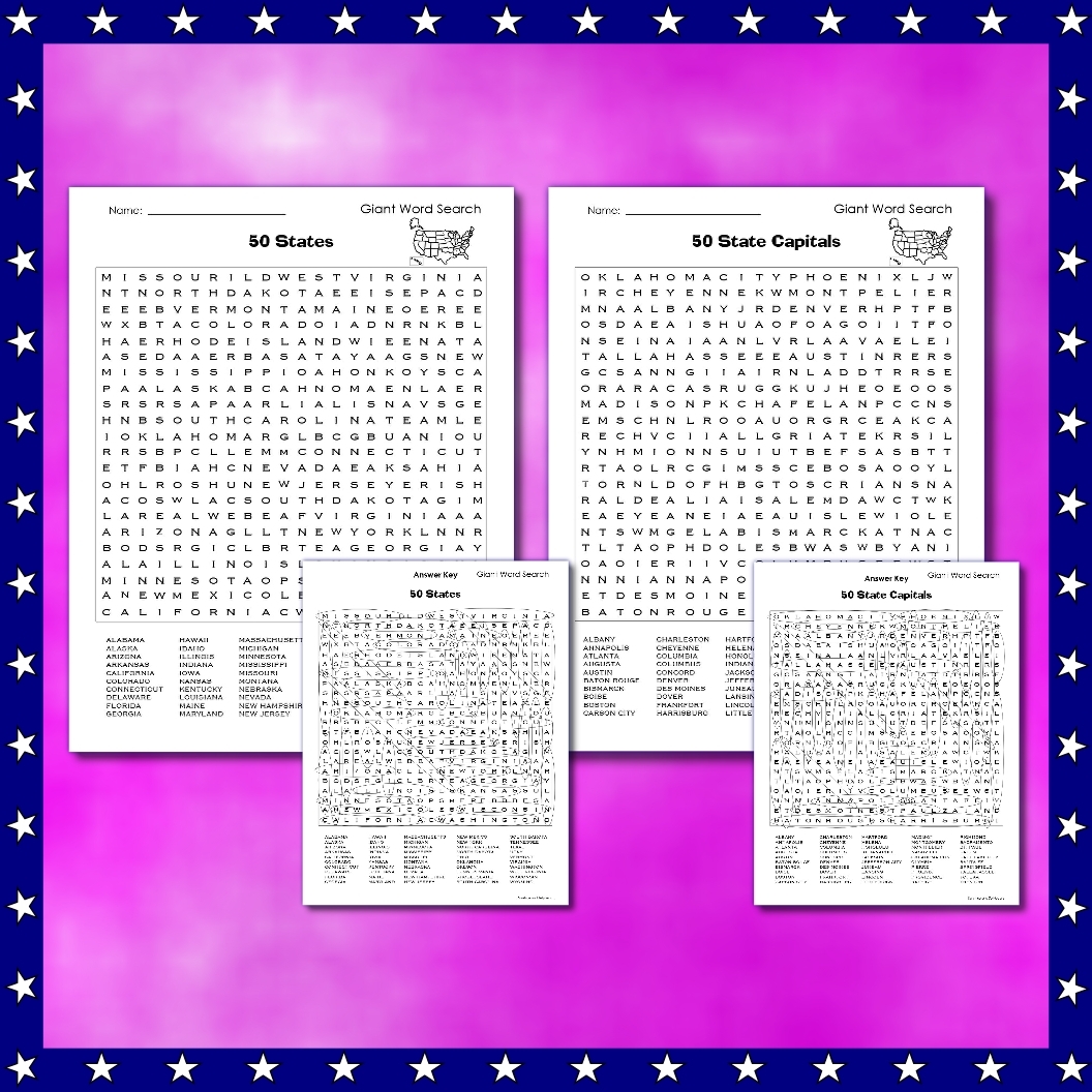 U S States Capitals Giant Word Search Puzzles Grades 4 6 Fun Made By Teachers U S States Capitals Giant Word Search Puzzles Grades 4 6 Fun Made By Teachers