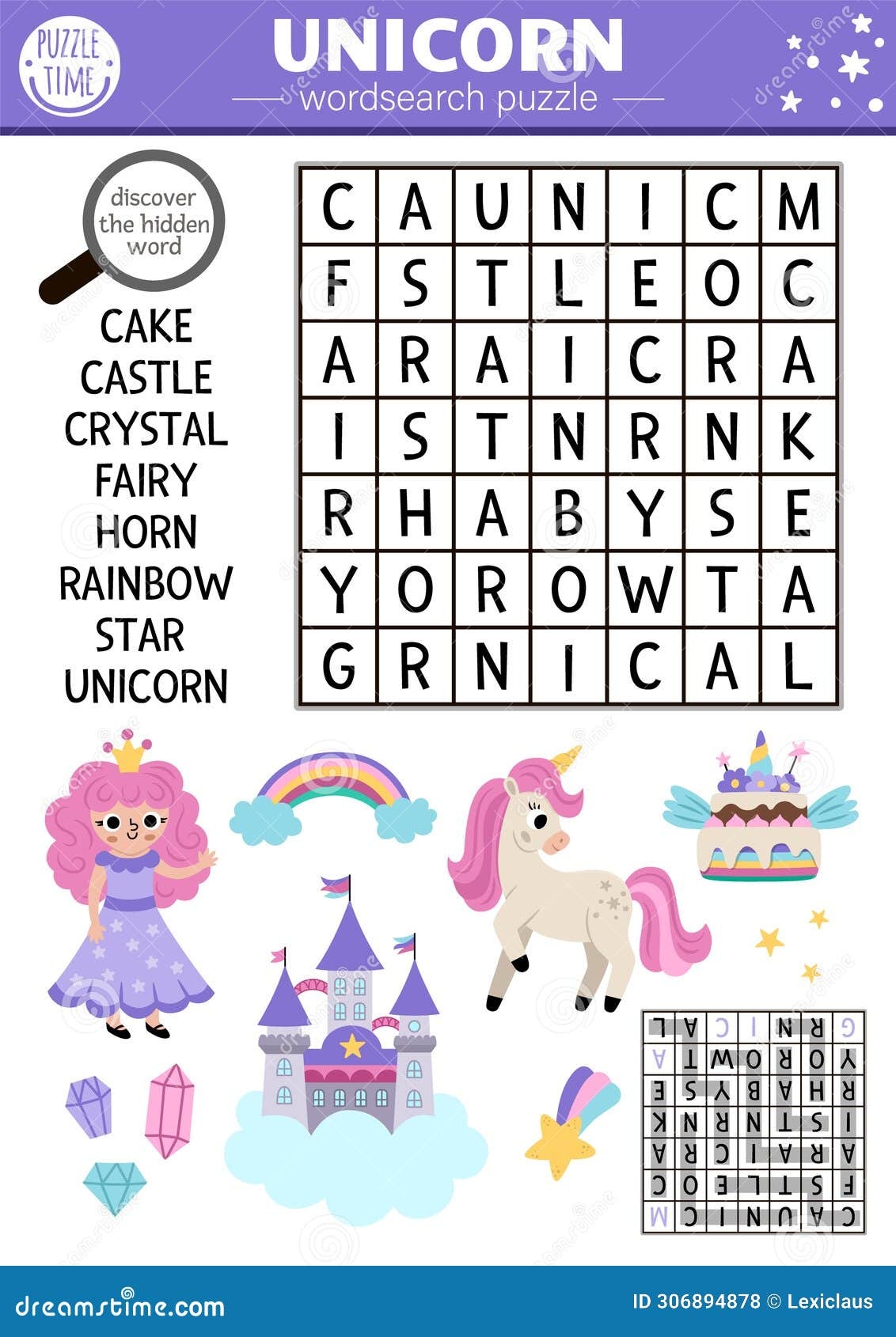 Unicorn themed Word Searches Beeloo Printable Crafts And Worksheets Library