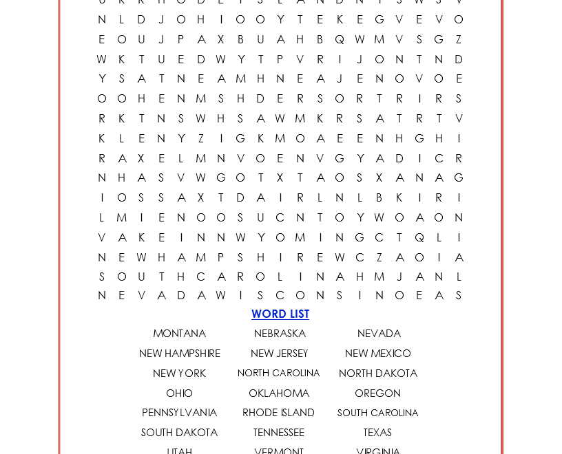 USA My Printable Puzzles Worksheets Library