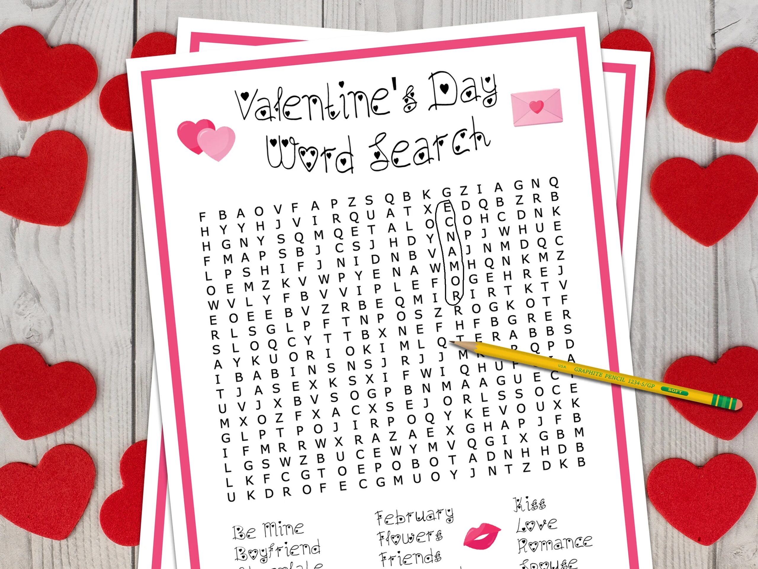 Valentine s Day Printable Word Search Valentine Word Search Valentine Printable Game Valentine s Day Party Games Etsy