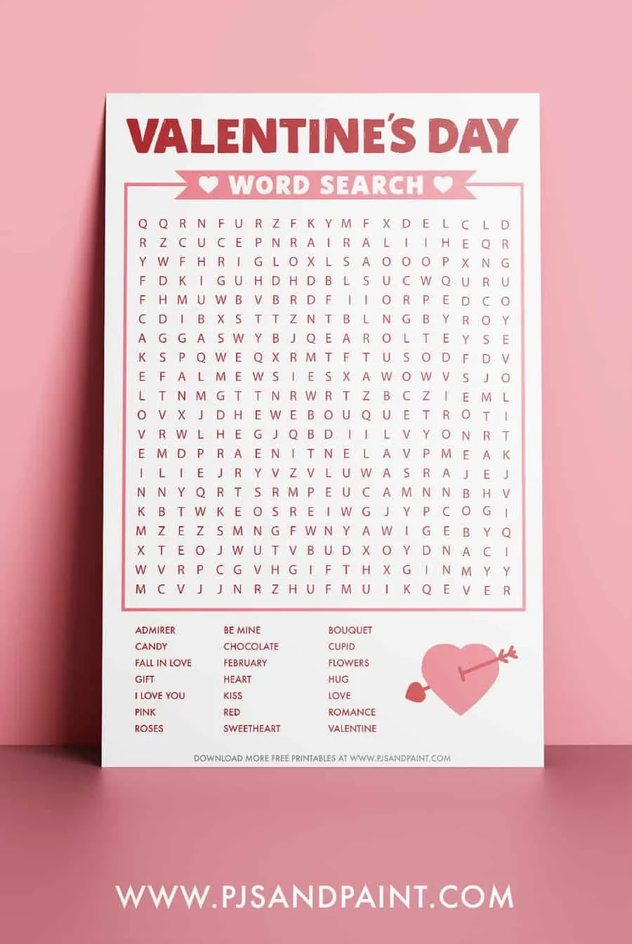 Printable Valentiens Day Word Search