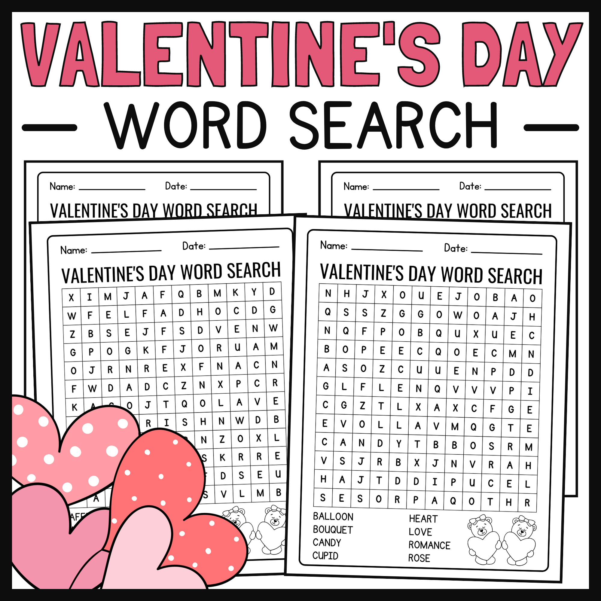 Valentine s Day Word Search Valentine s Day Activities Valentine s Day Games Made By Teachers