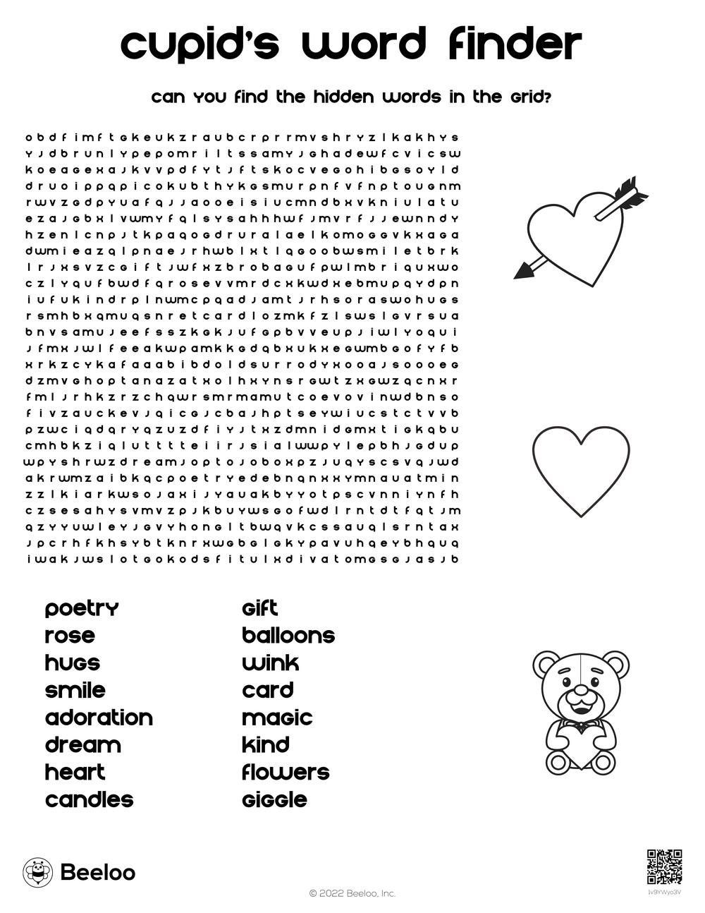 Valentine themed Word Searches Beeloo Printable Crafts And Activities For Kids