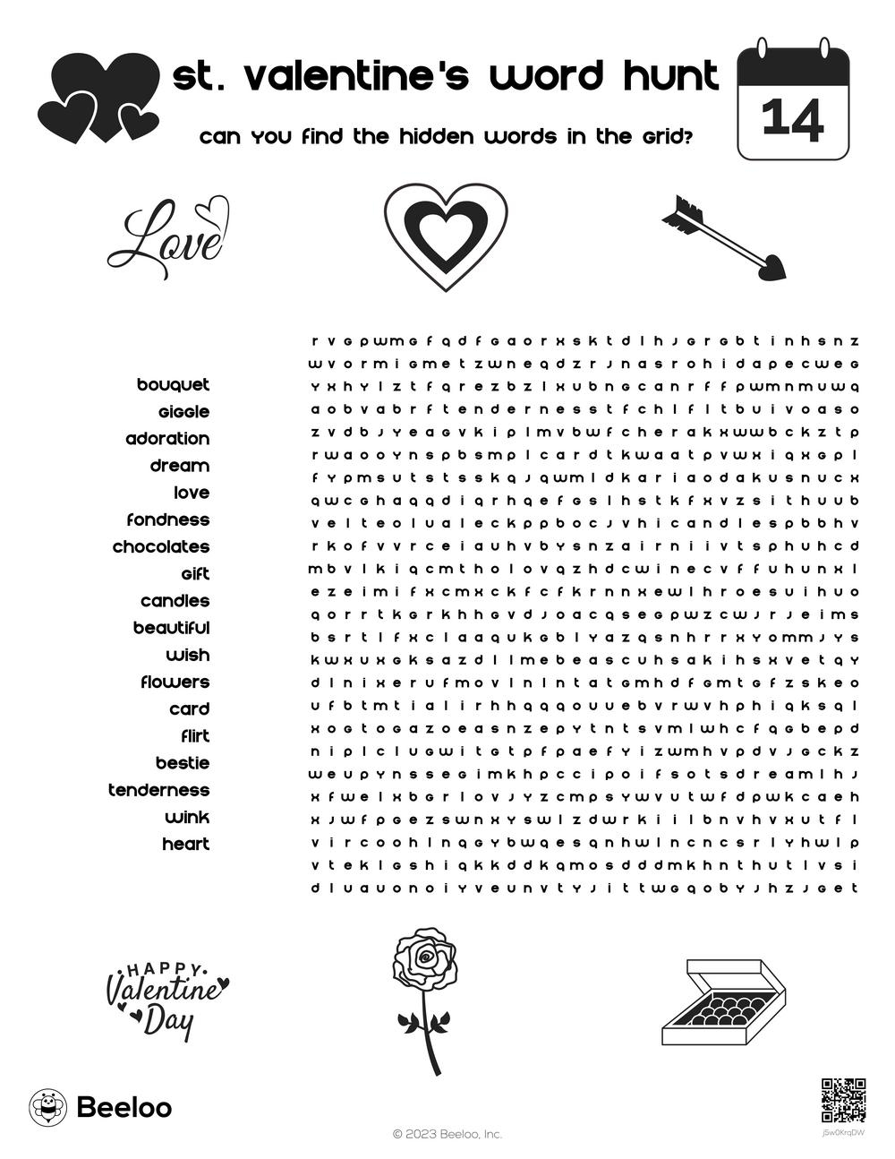Valentine themed Word Searches Beeloo Printable Crafts And Activities For Kids