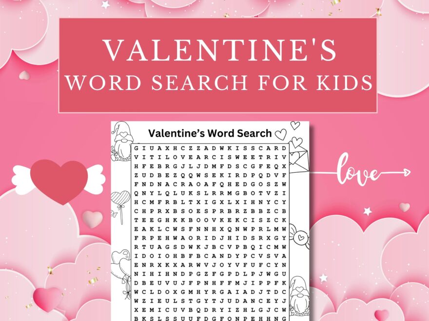 Valentine Word Search Puzzle Printable Valentine Day Word Search Coloring Page For Kids Fun Word Game For Valentine Parties And Classrooms Etsy